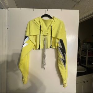Current Mood Cropped Neon Hoodie